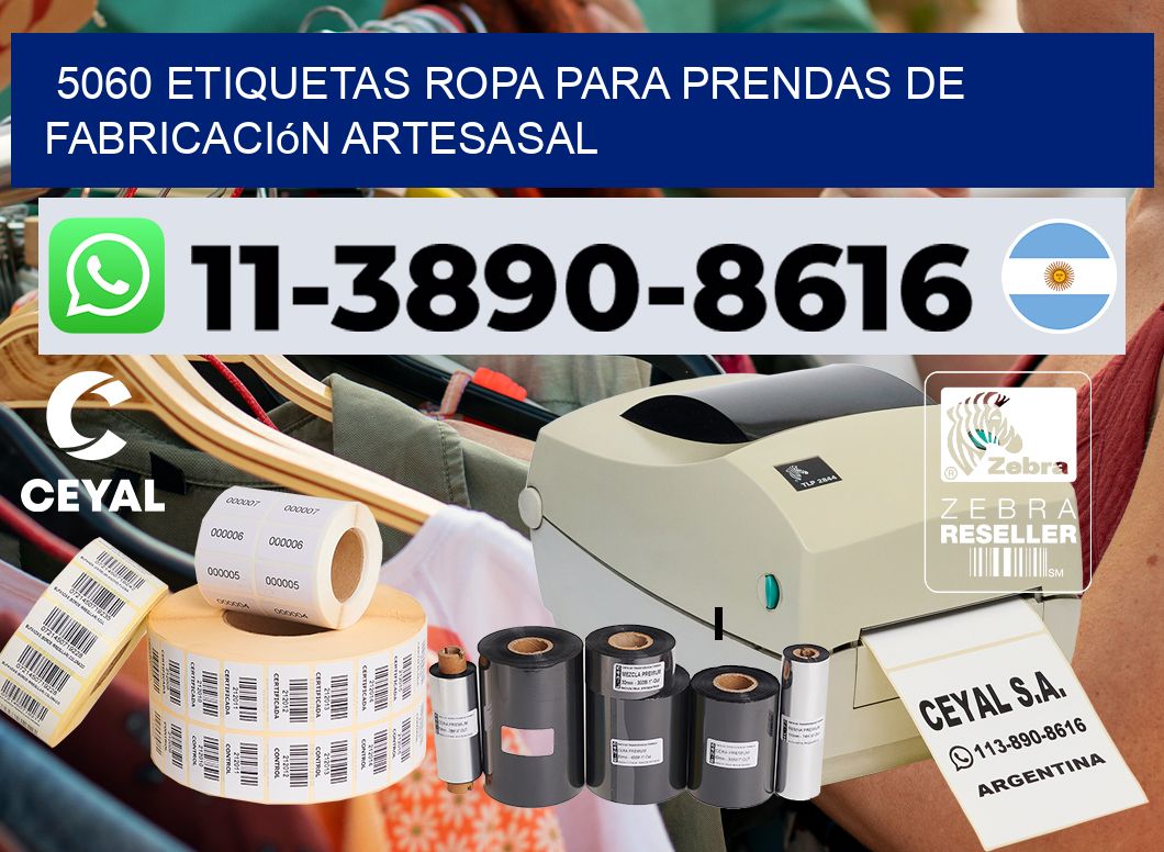 5060 Etiquetas ropa para prendas de fabricación artesasal