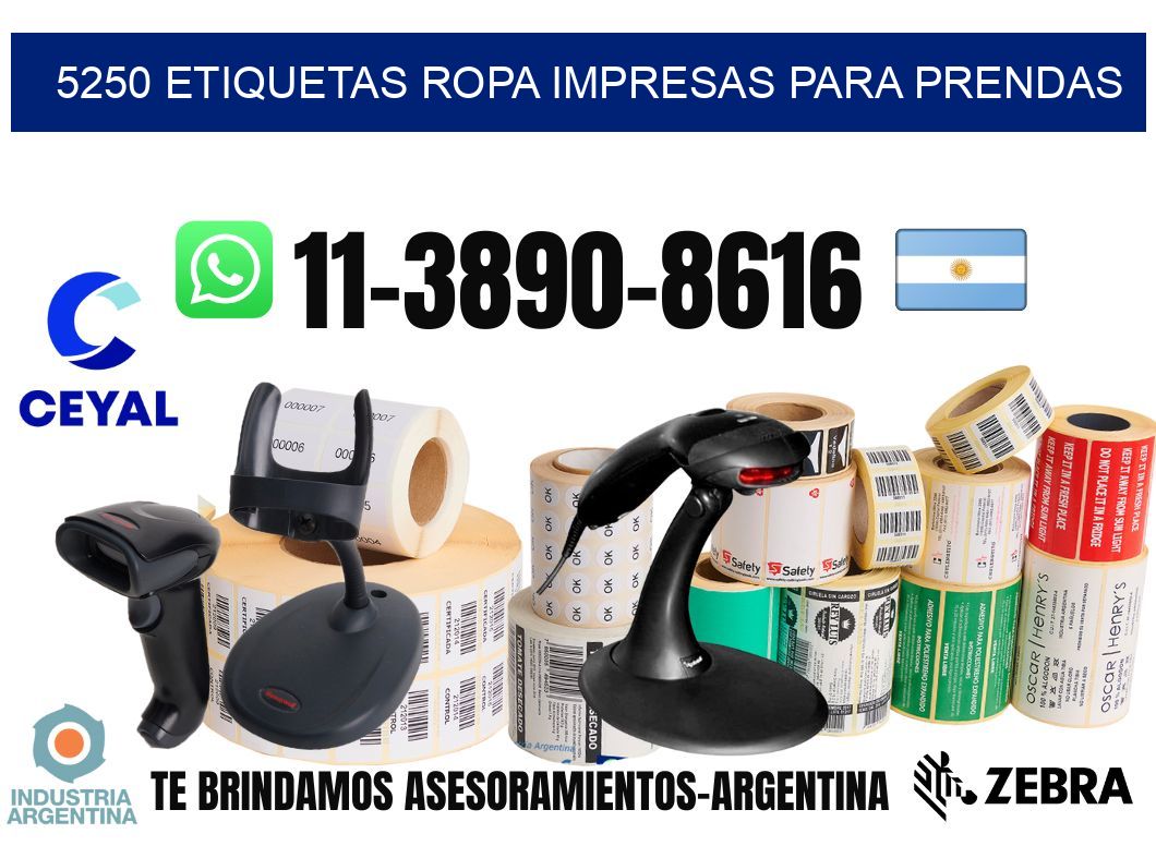 5250 Etiquetas ropa impresas para prendas