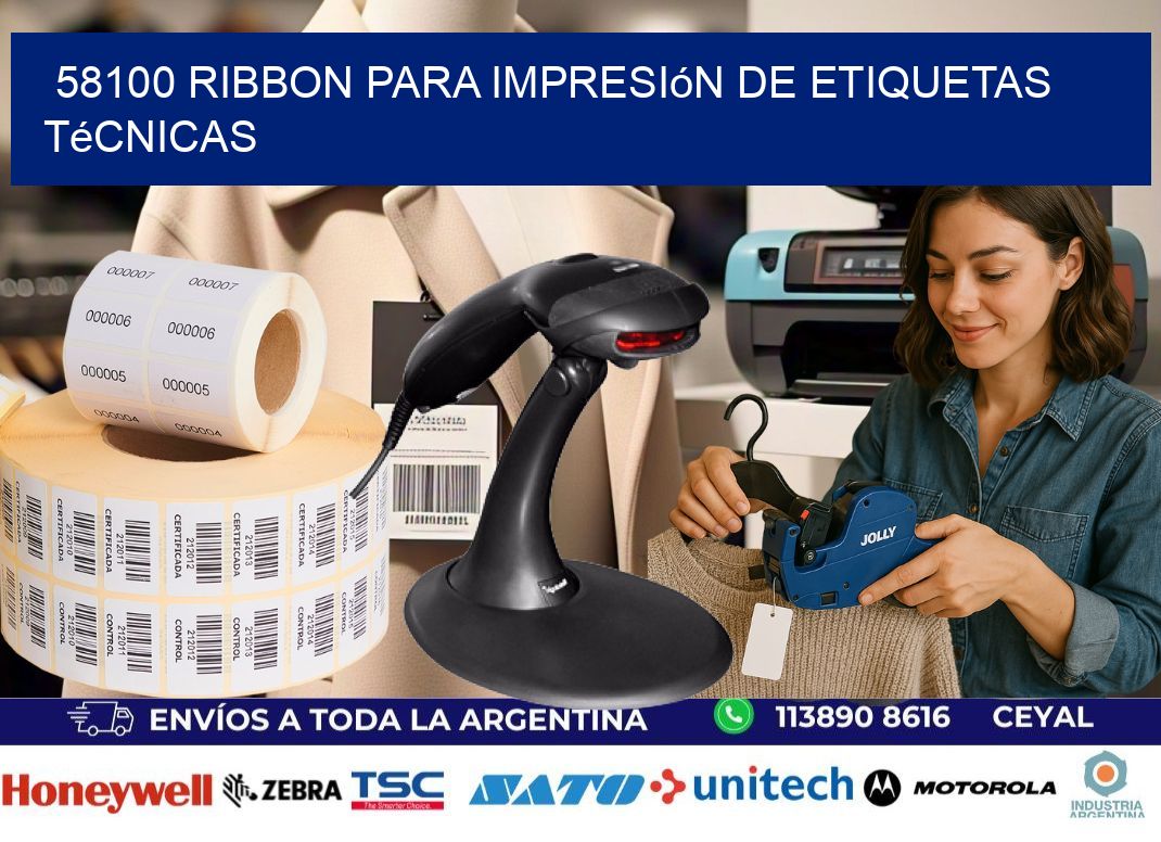 58100 ribbon para impresión de etiquetas técnicas