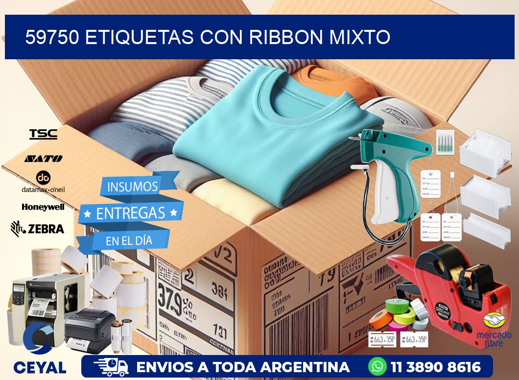 59750 etiquetas con ribbon mixto