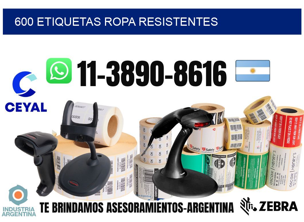 600 Etiquetas ropa resistentes