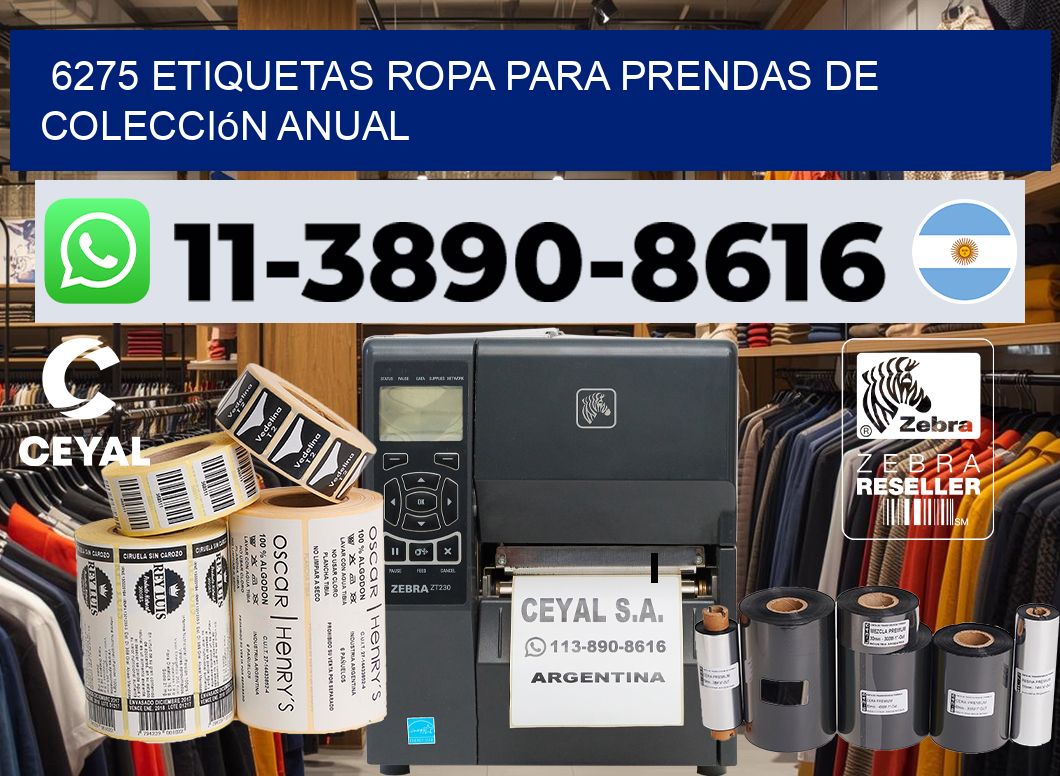 6275 Etiquetas ropa para prendas de colección anual