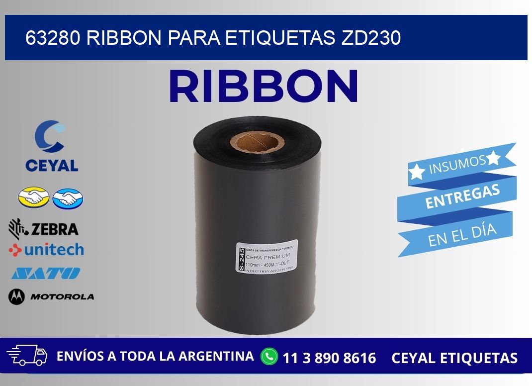 63280 ribbon para etiquetas zd230
