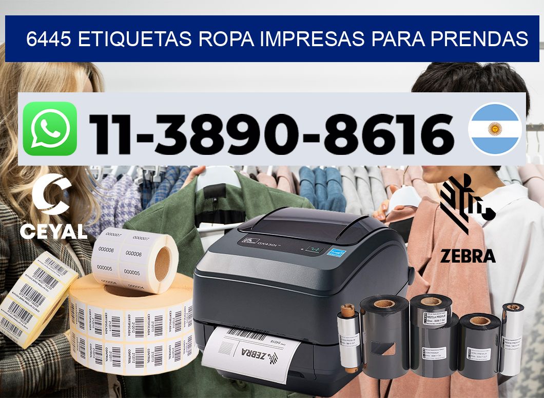 6445 Etiquetas ropa impresas para prendas