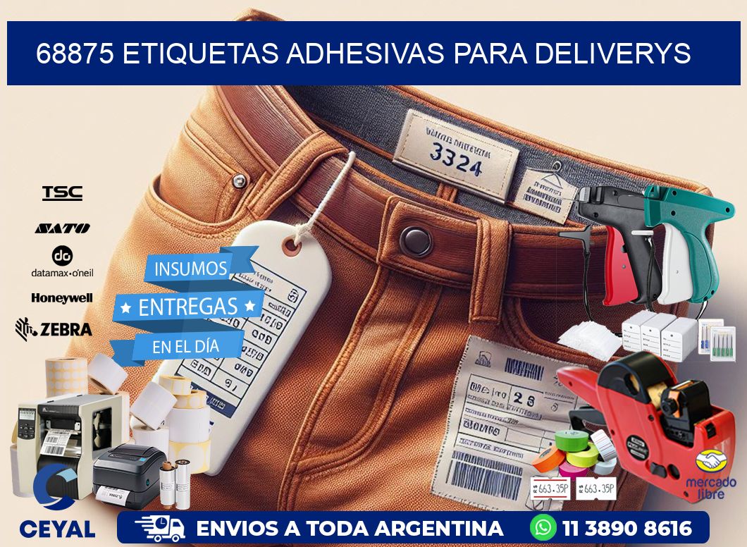 68875 etiquetas adhesivas para deliverys
