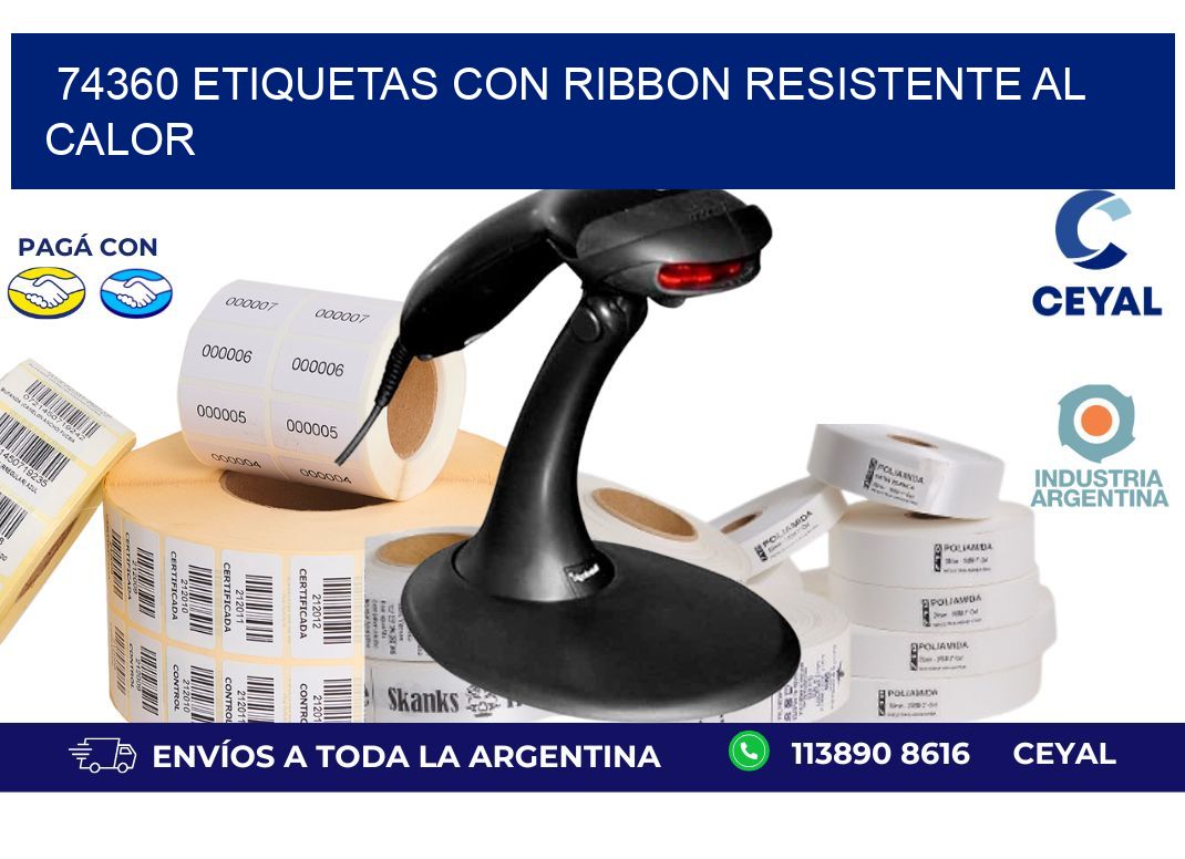 74360 etiquetas con ribbon resistente al calor