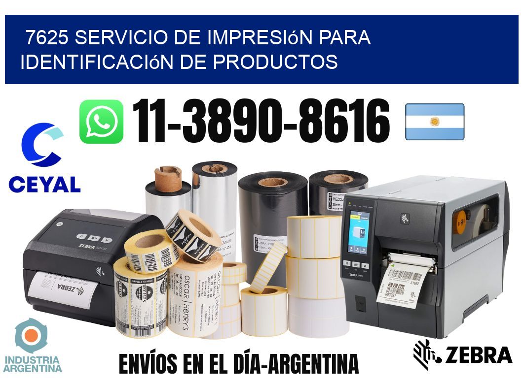7625 Servicio de impresión para identificación de productos