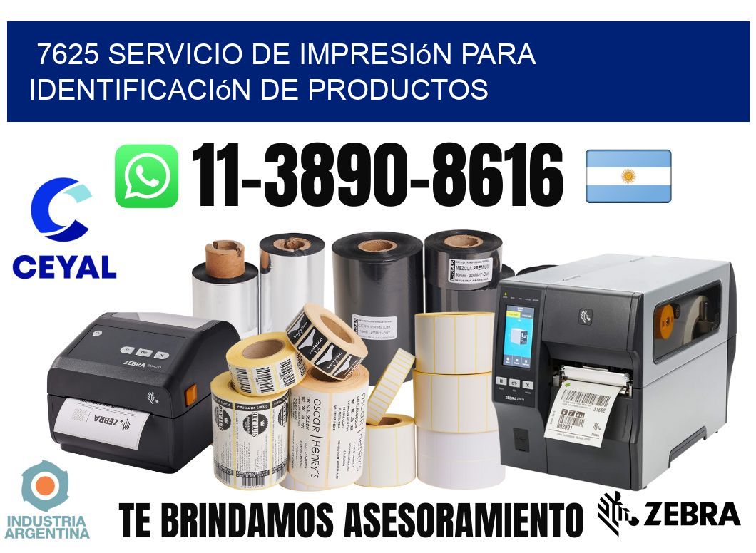 7625 Servicio de impresión para identificación de productos
