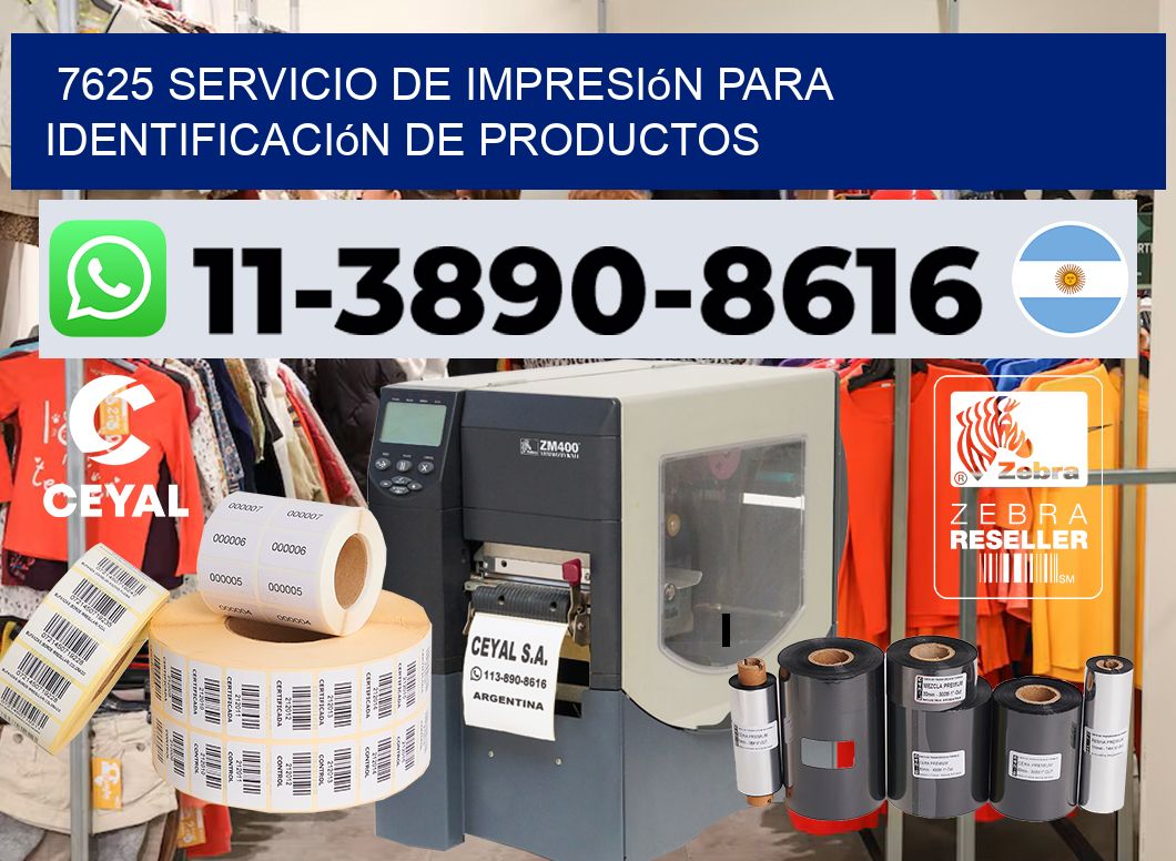 7625 Servicio de impresión para identificación de productos
