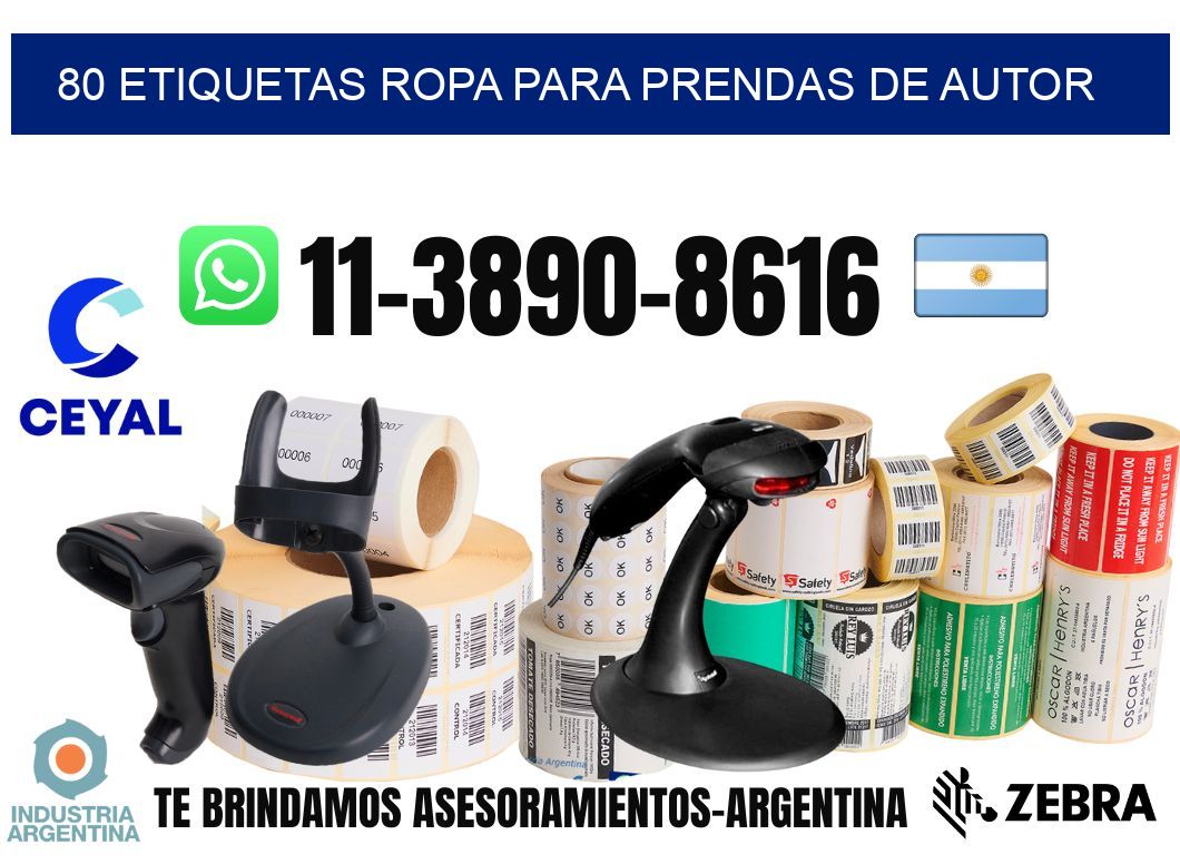 80 Etiquetas ropa para prendas de autor