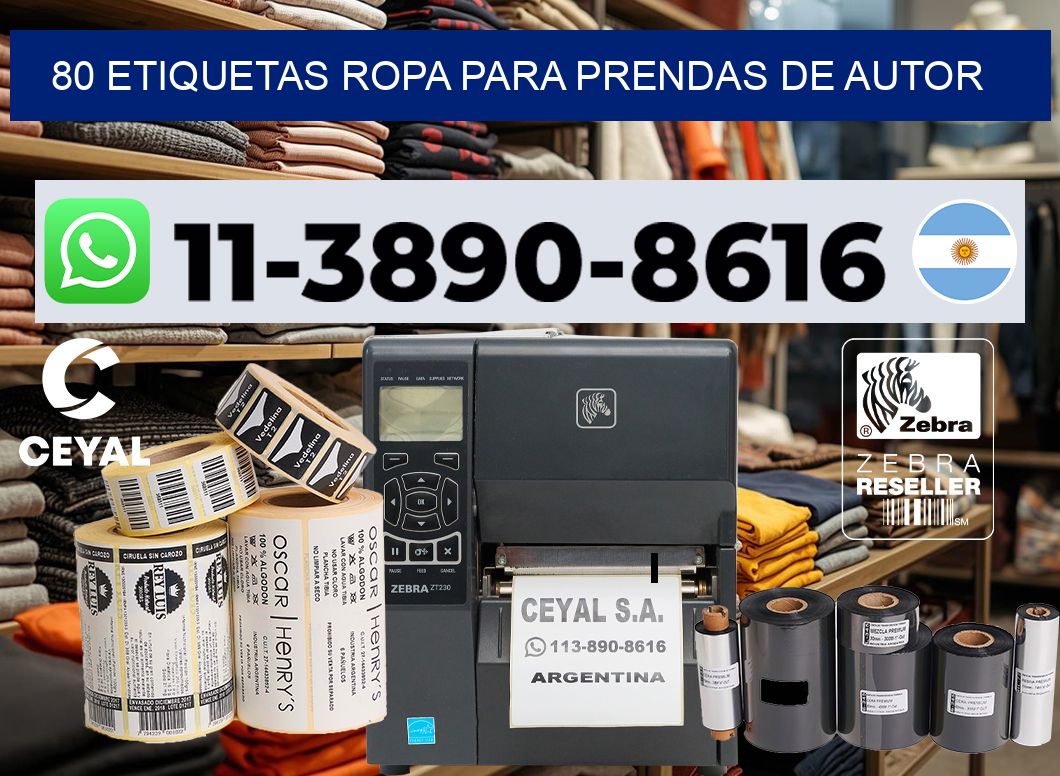 80 Etiquetas ropa para prendas de autor