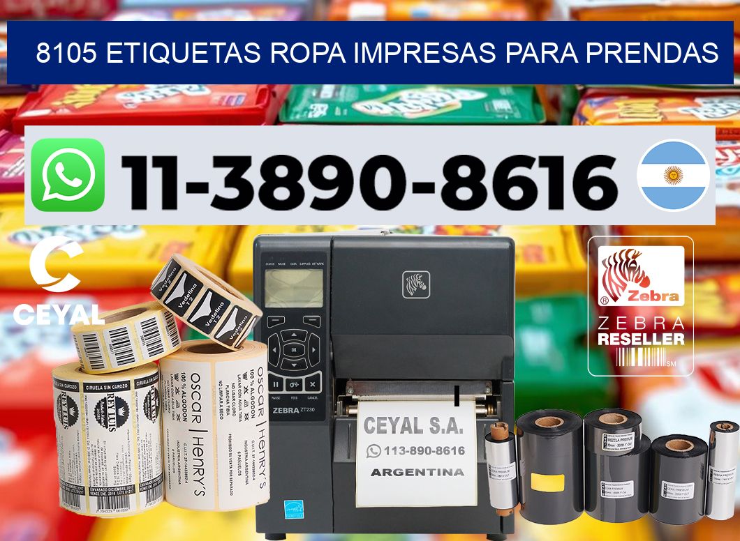8105 Etiquetas ropa impresas para prendas