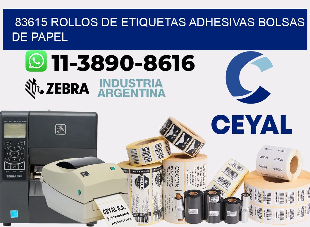 83615 rollos de etiquetas adhesivas bolsas de papel