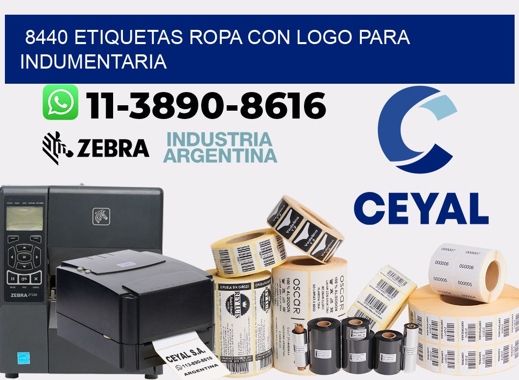 8440 Etiquetas ropa con logo para indumentaria
