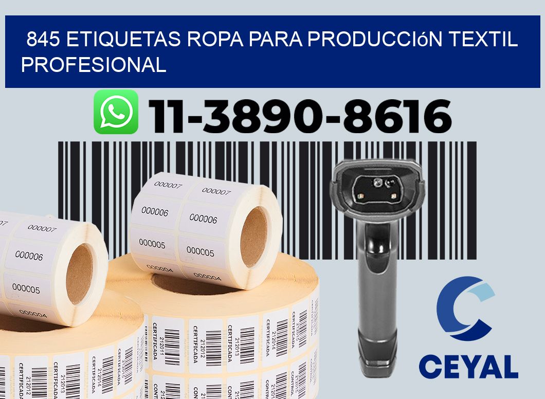 845 Etiquetas ropa para producción textil profesional