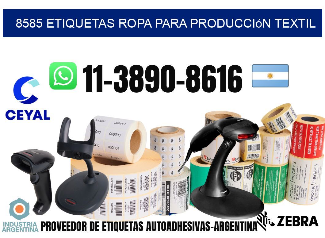 8585 Etiquetas ropa para producción textil