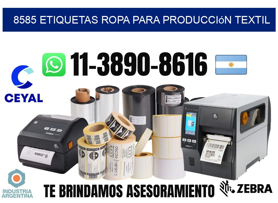 8585 Etiquetas ropa para producción textil