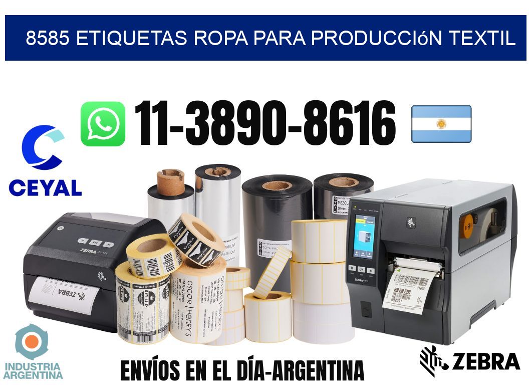 8585 Etiquetas ropa para producción textil