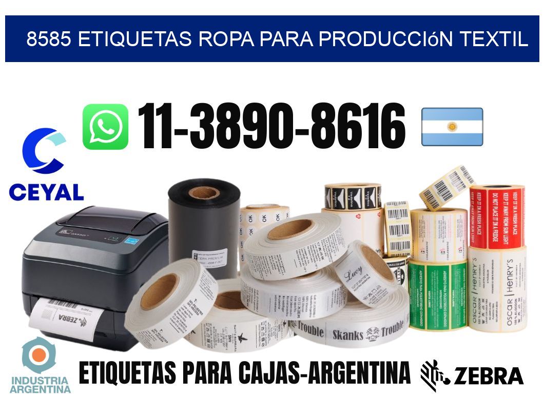 8585 Etiquetas ropa para producción textil