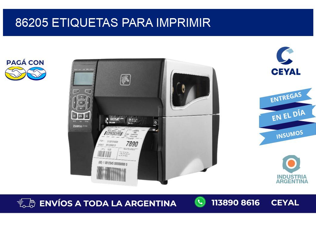 86205 etiquetas para imprimir