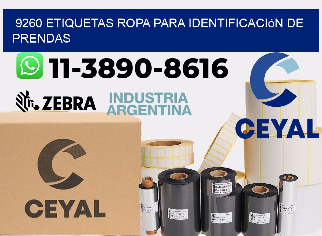 9260 Etiquetas ropa para identificación de prendas