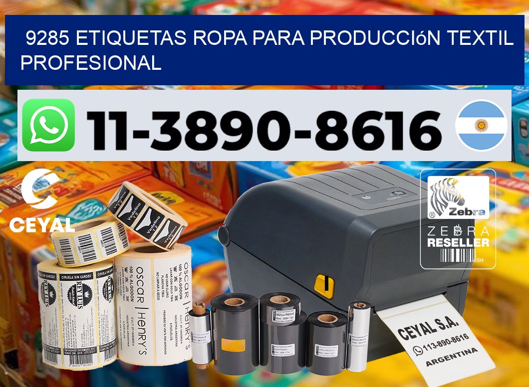 9285 Etiquetas ropa para producción textil profesional