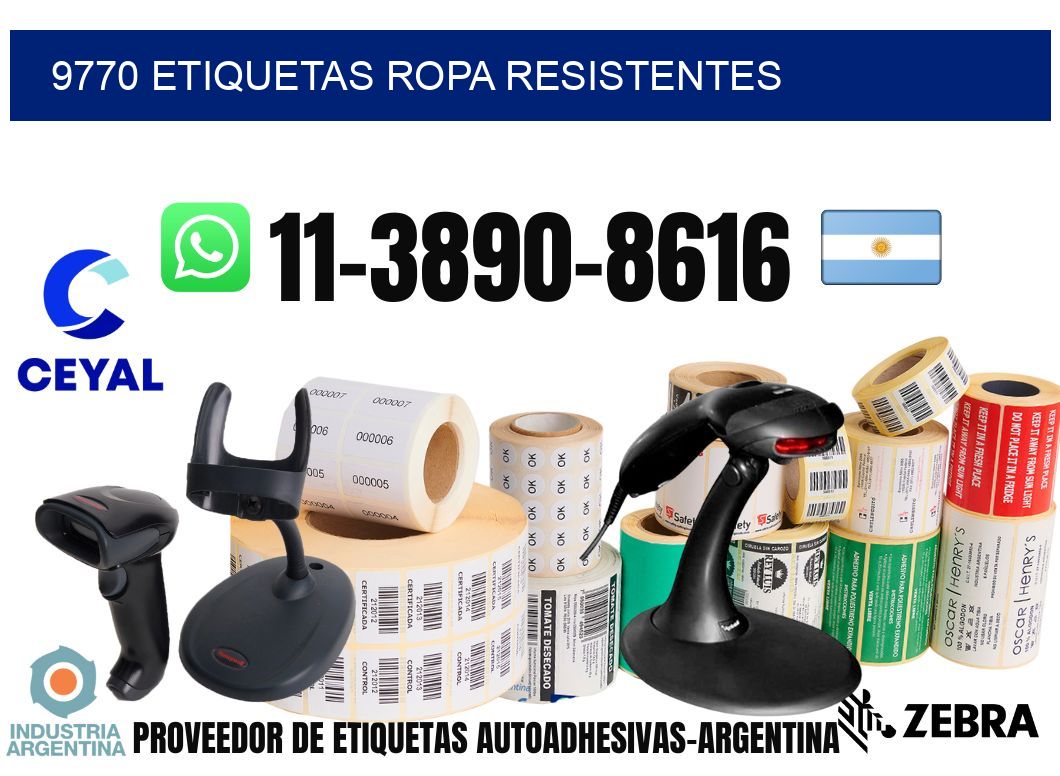 9770 Etiquetas ropa resistentes