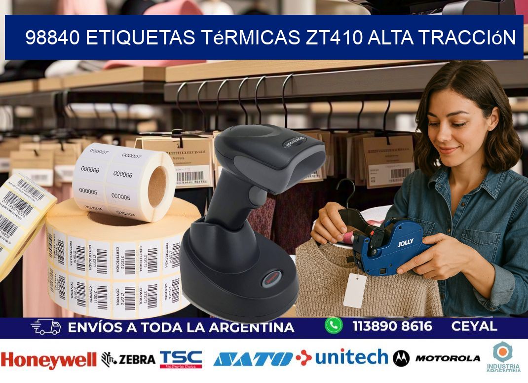 98840 etiquetas térmicas zt410 alta tracción