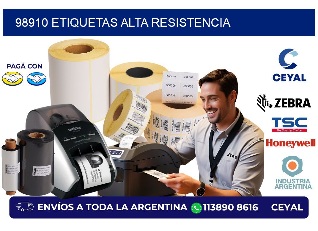 98910 etiquetas alta resistencia