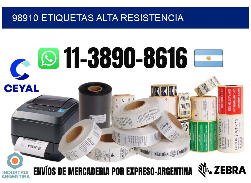 98910 etiquetas alta resistencia