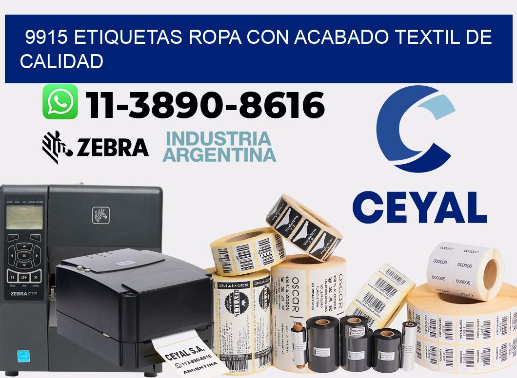 9915 Etiquetas ropa con acabado textil de calidad