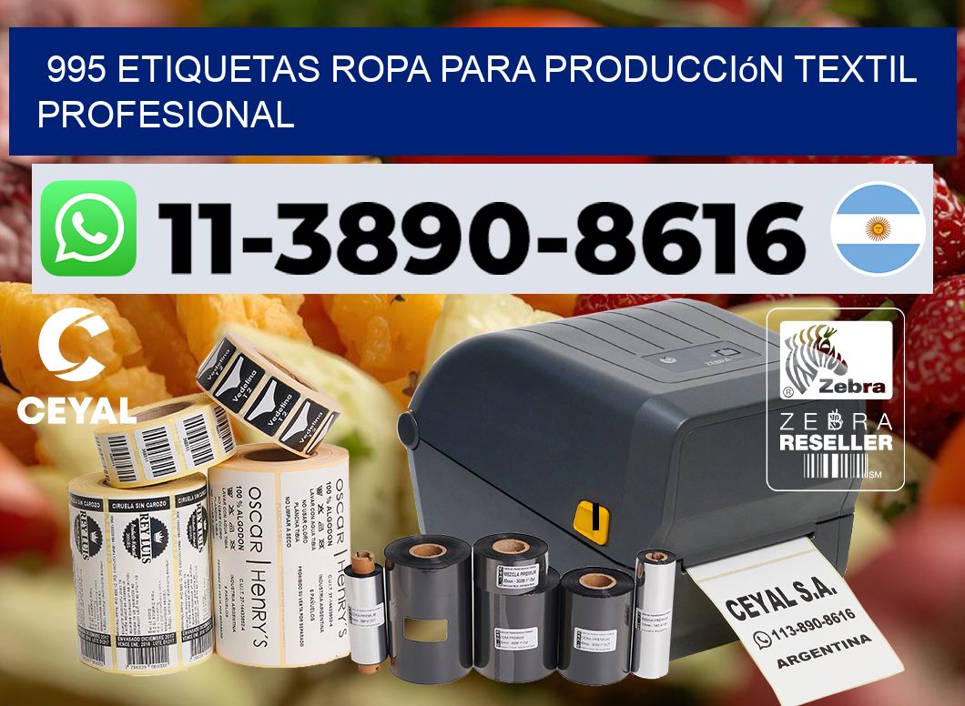 995 Etiquetas ropa para producción textil profesional