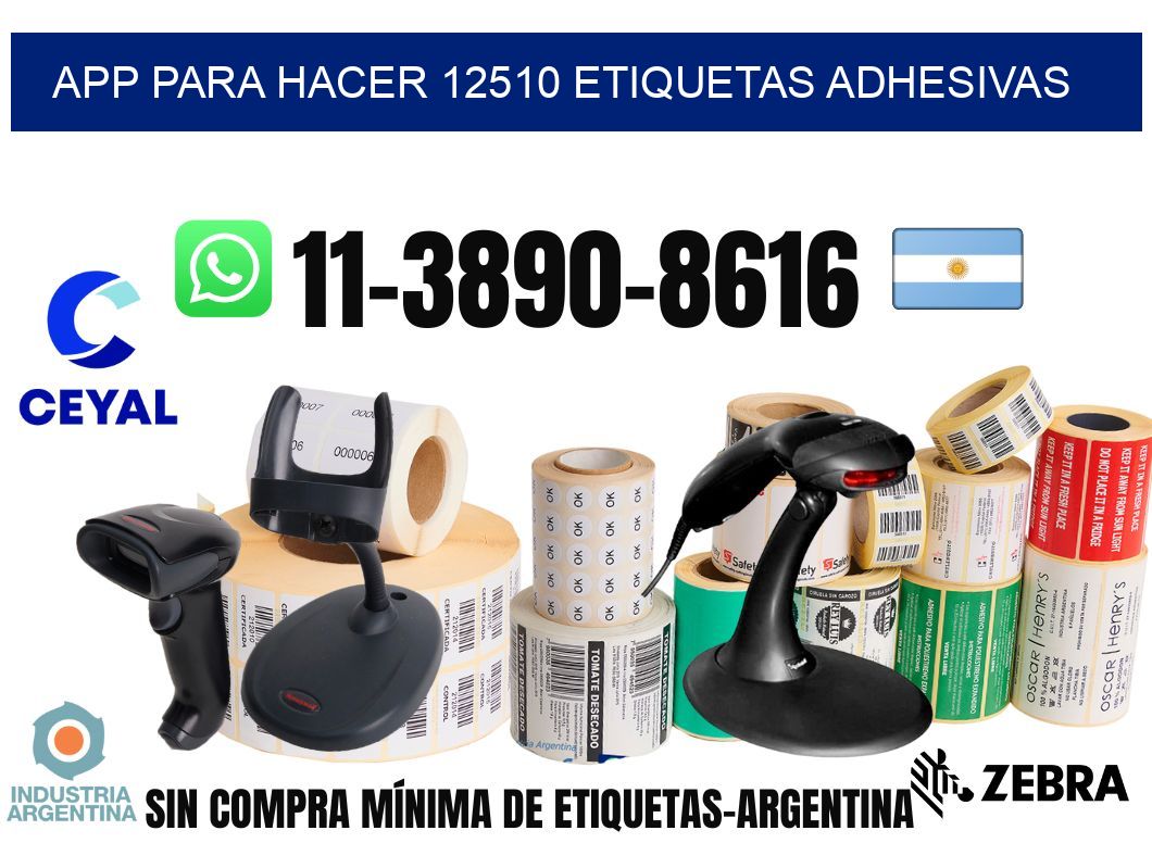 App para hacer 12510 etiquetas adhesivas