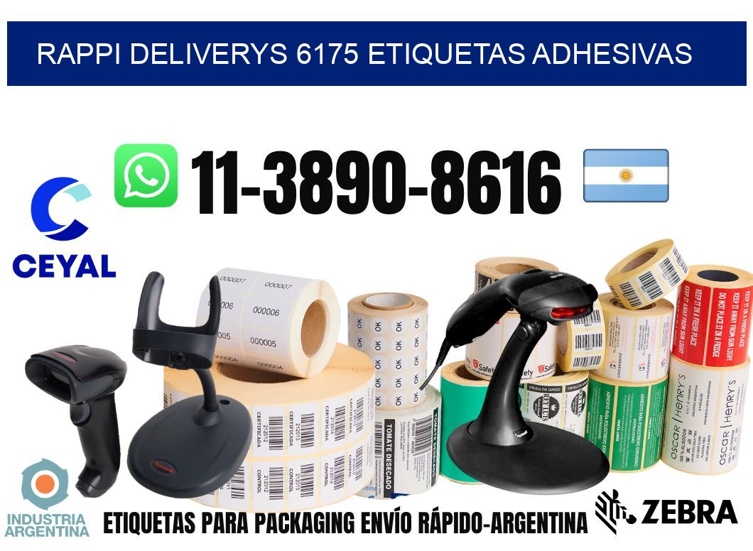 rappi deliverys 6175 etiquetas adhesivas
