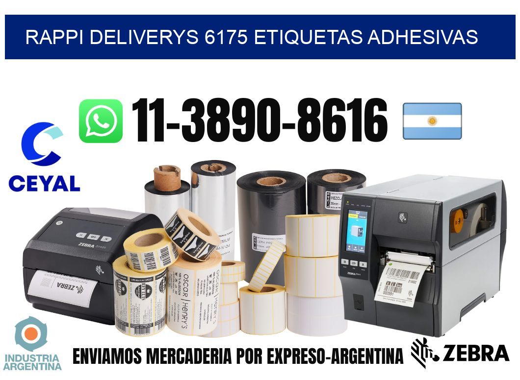 rappi deliverys 6175 etiquetas adhesivas