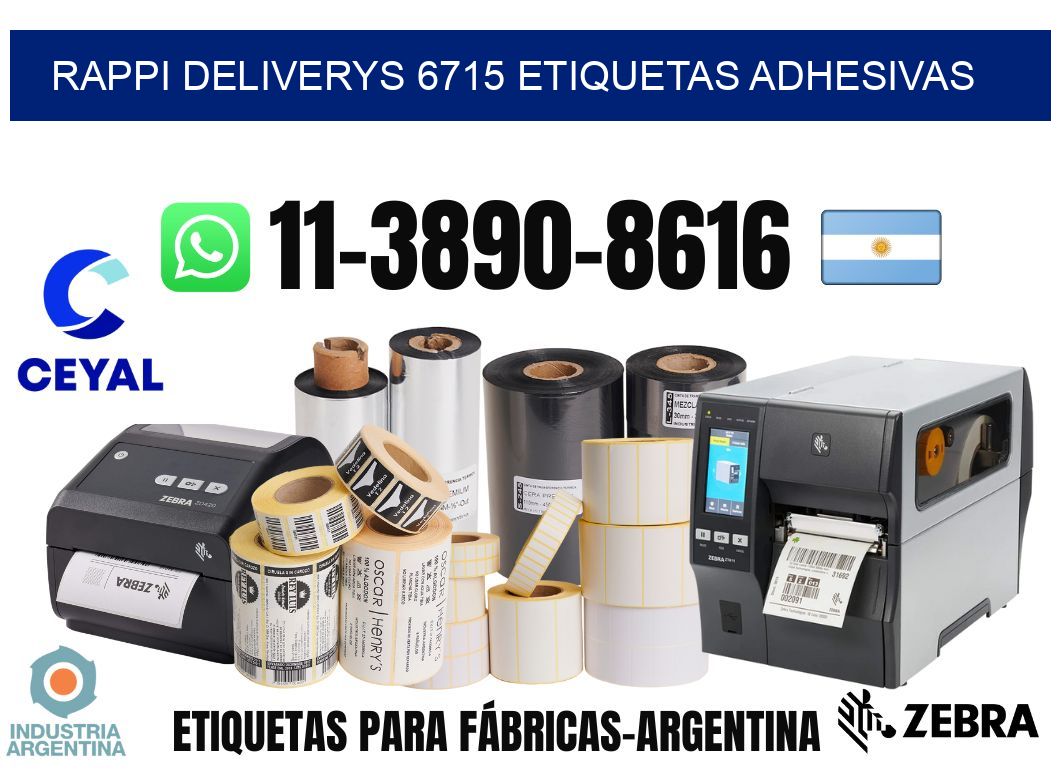 rappi deliverys 6715 etiquetas adhesivas