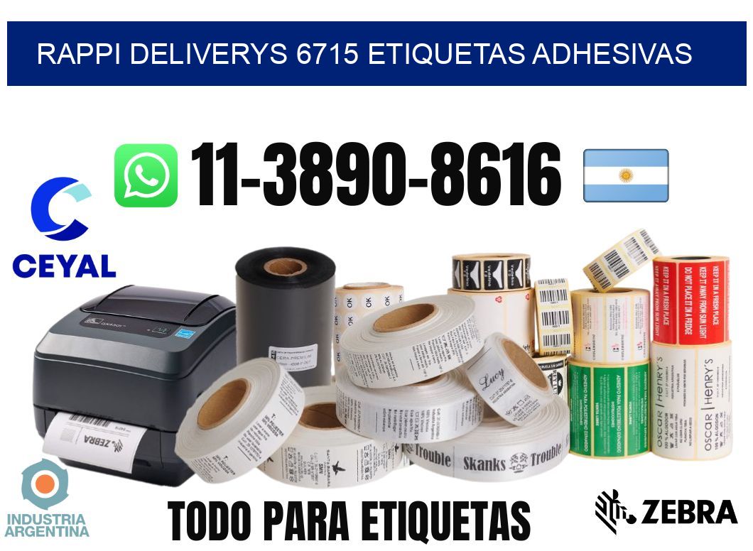 rappi deliverys 6715 etiquetas adhesivas