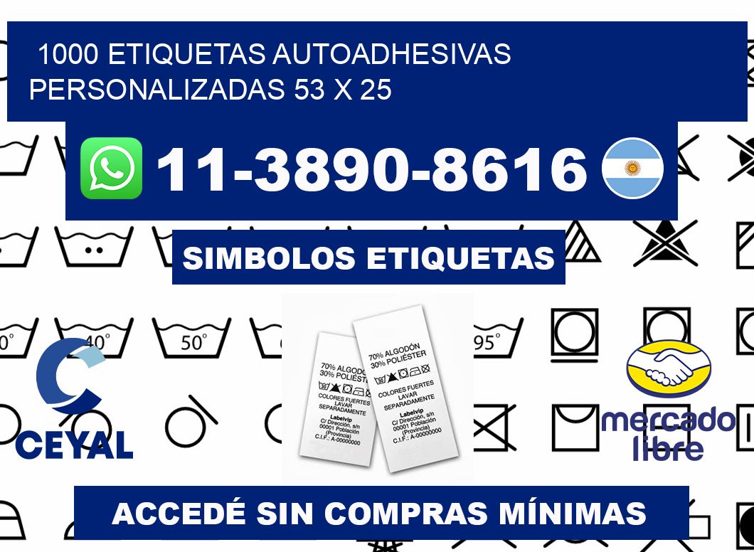 1000 Etiquetas autoadhesivas personalizadas 53 x 25