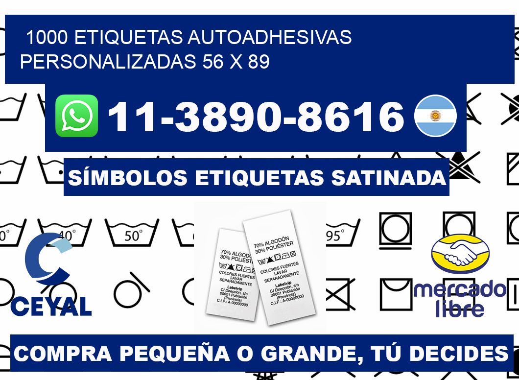 1000 Etiquetas autoadhesivas personalizadas 56 x 89