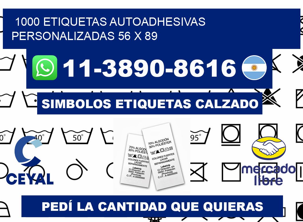 1000 Etiquetas autoadhesivas personalizadas 56 x 89