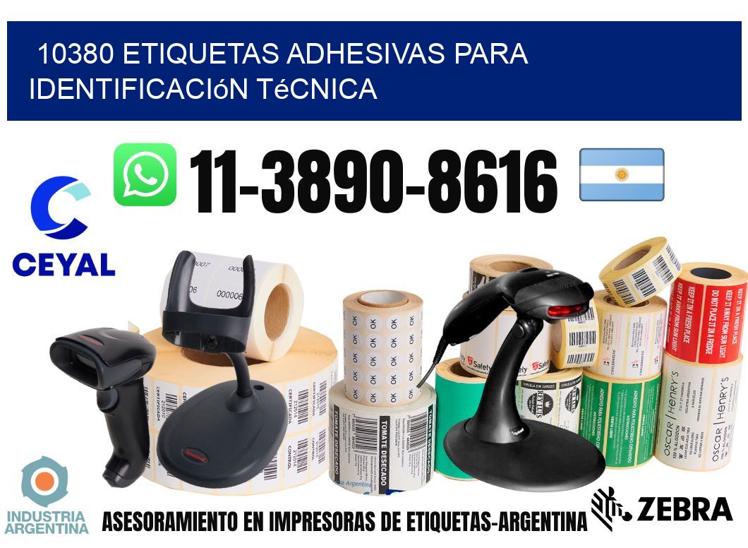 10380 Etiquetas adhesivas para identificación técnica