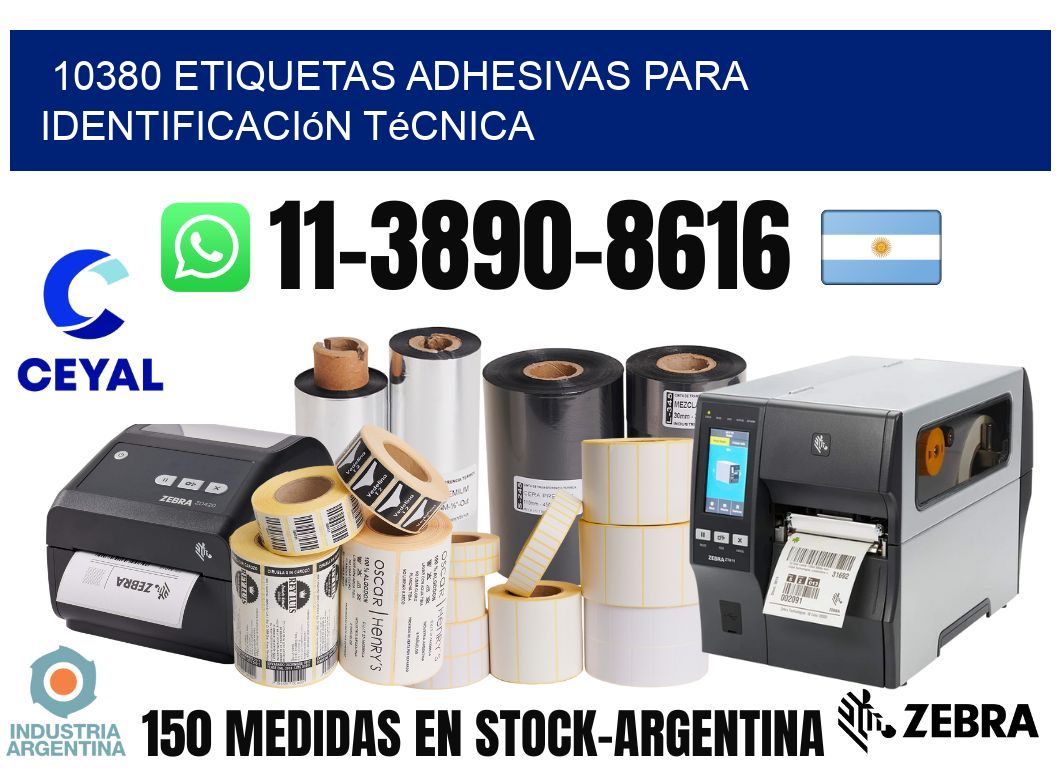 10380 Etiquetas adhesivas para identificación técnica