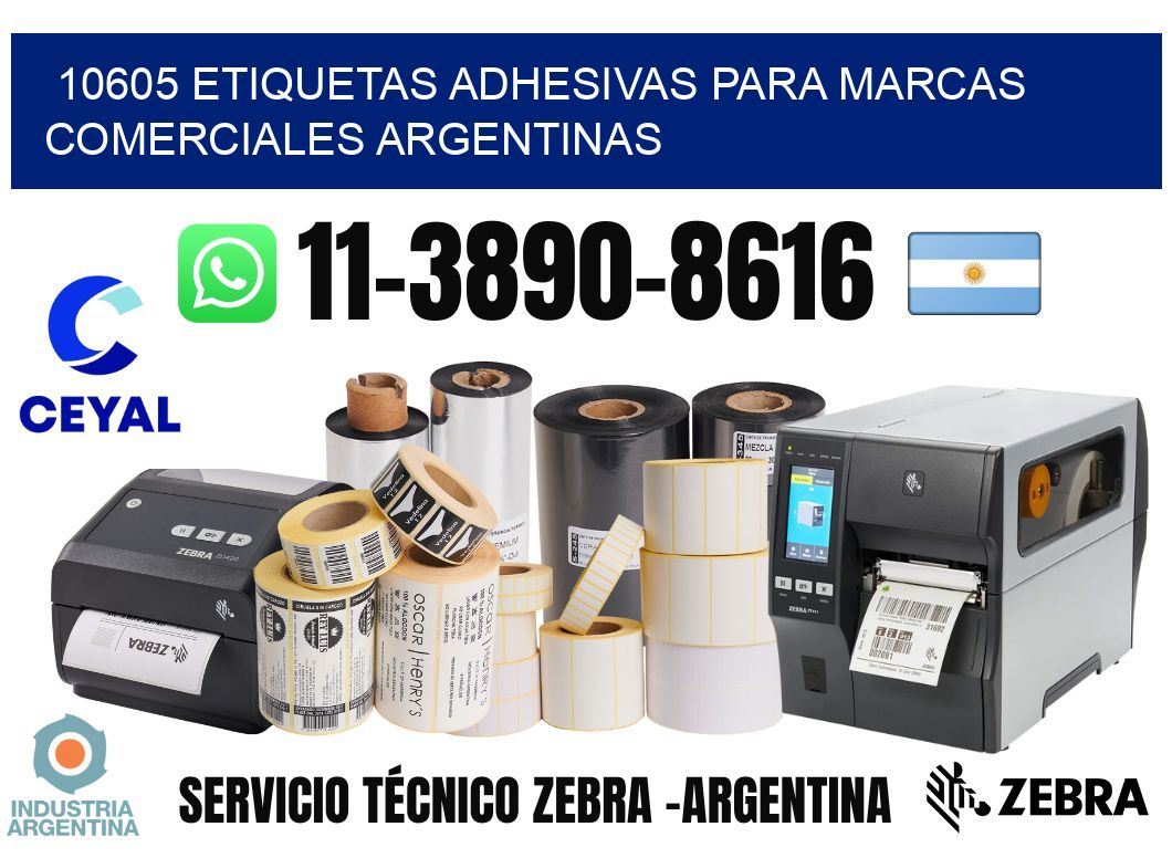 10605 Etiquetas adhesivas para marcas comerciales argentinas