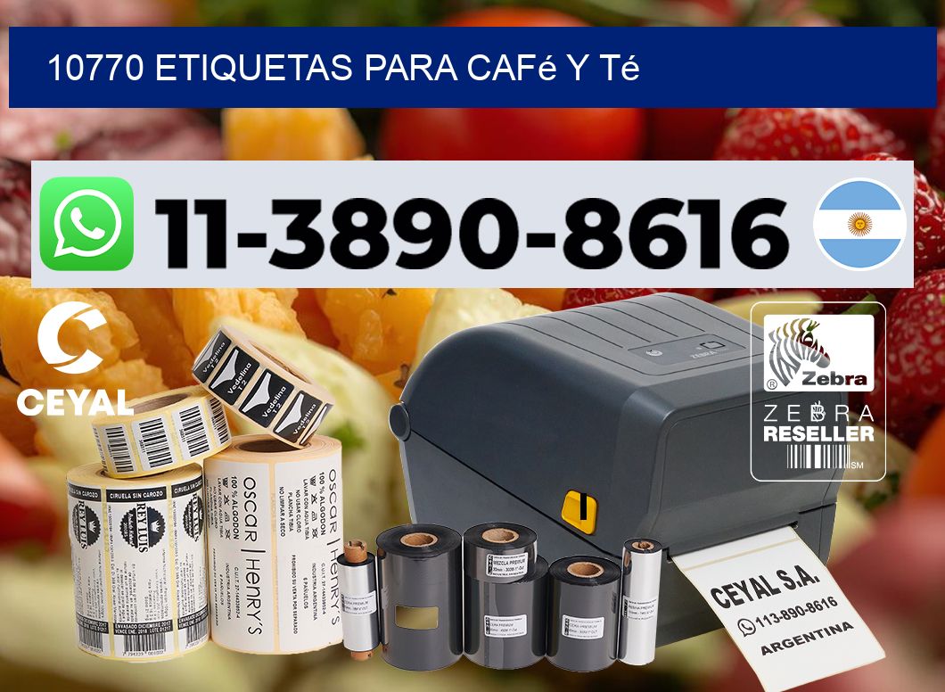 10770 Etiquetas para café y té