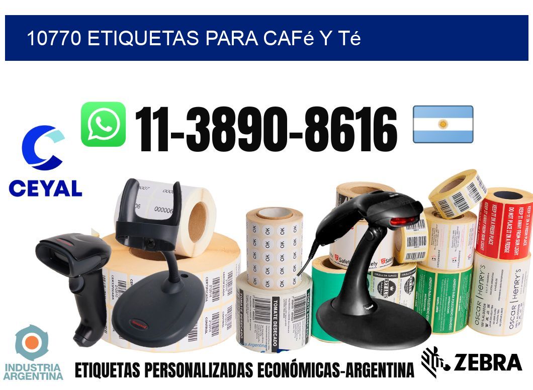 10770 Etiquetas para café y té