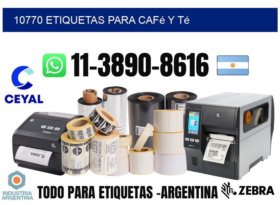 10770 Etiquetas para café y té