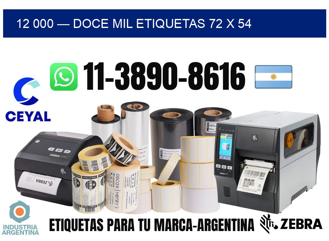 12 000 — doce mil etiquetas 72 x 54