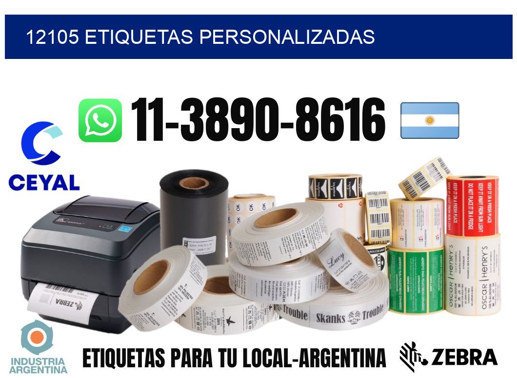 12105 etiquetas personalizadas