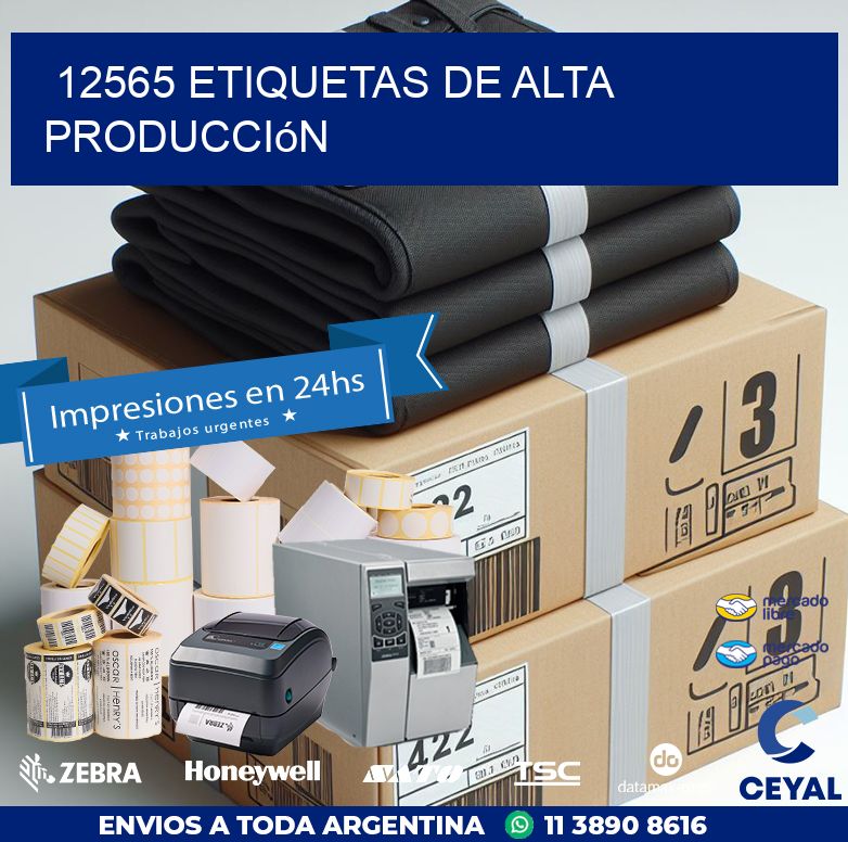 12565 Etiquetas de alta producción