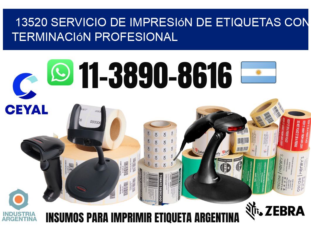 13520 Servicio de impresión de etiquetas con terminación profesional